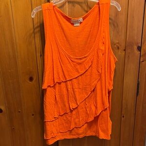 MICHAEL Michael Kors Vibrant Orange Ruffle Tank Top